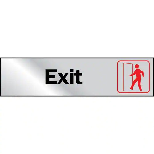 Hy-ko Products Exit Self Adhesive Vinyl Graphic 2 In X 8 In Black/red/silver