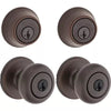 Kwikset Cove Project Pack Two Keyed Knobs and Two Keyed One Side Deadbolts Venetian Bronze featuring SmartKey