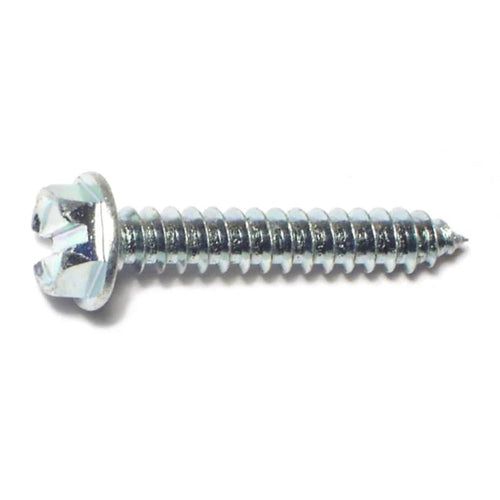 Monster Fastener Zinc Plated Steel Slotted Hex Washer Head Sheet Metal Screws