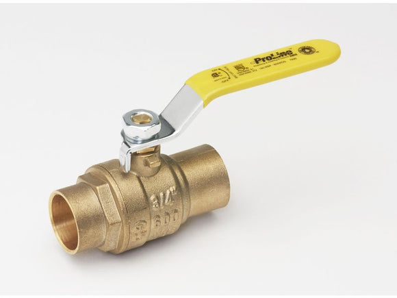 B&K Brass 1-in SWT x 1-in SWT Ball Valve - Lead-Free