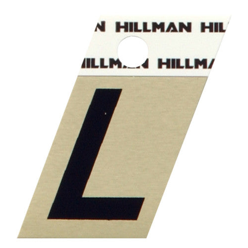 Hillman Adhesive Angle-Cut Letter L Black and Gold