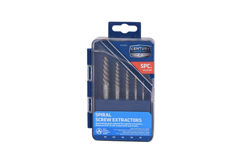 Century Drill And Tool 5 Piece Spiral Screw Extractor Set