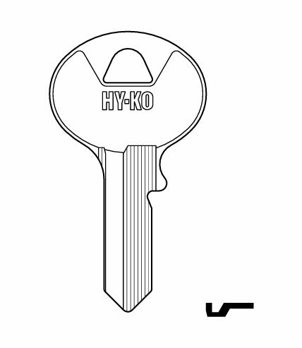 Hy-Ko VR3 Key Blank Brass Nickel Plated