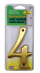 Hy-Ko Products 4 Brushed Brass Number 4 A30924